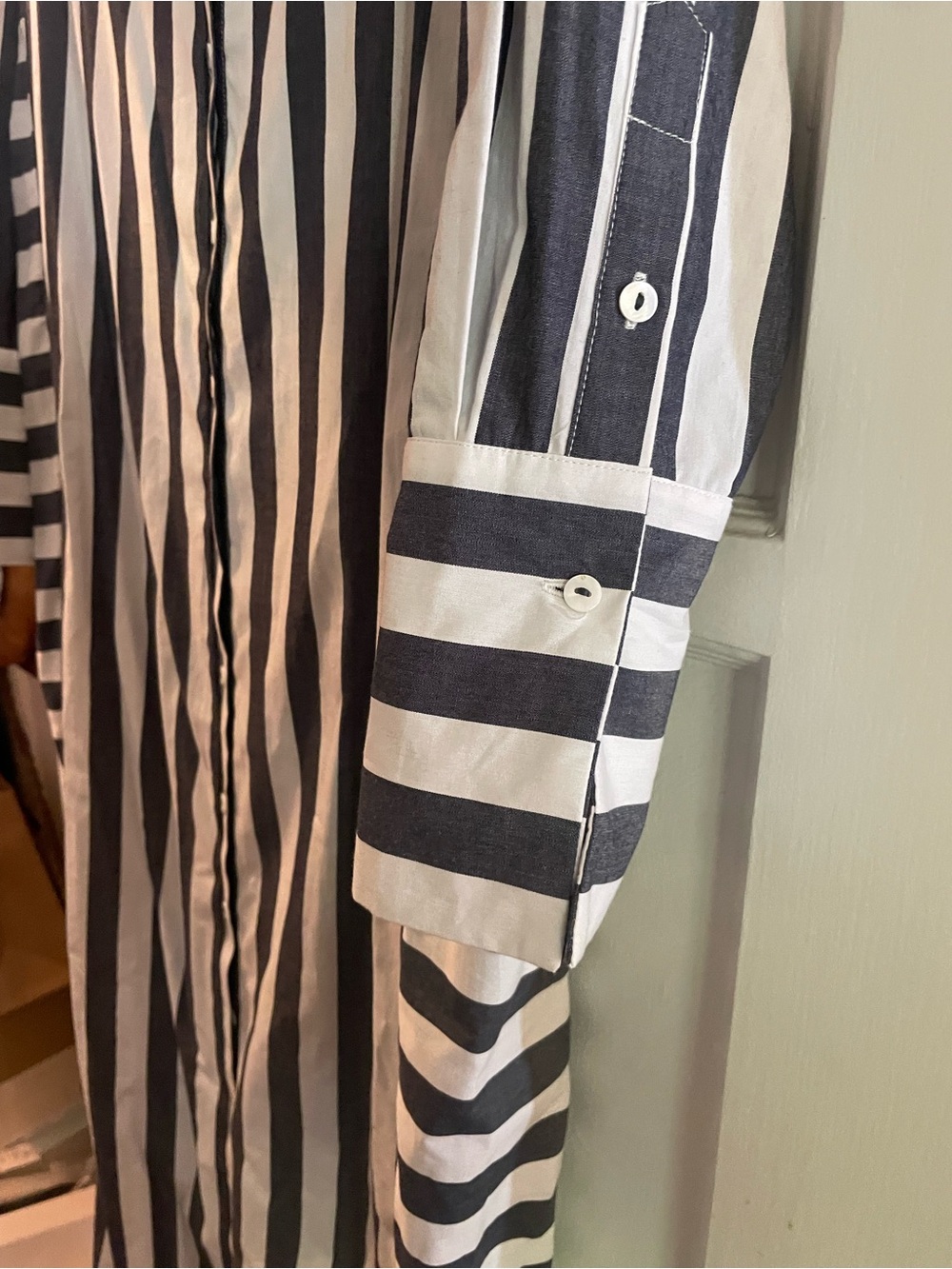 Shirty Luxury Brand Striped Midi Shirt Dress - Black & White - Sz S - NWT - Picture 6 of 12